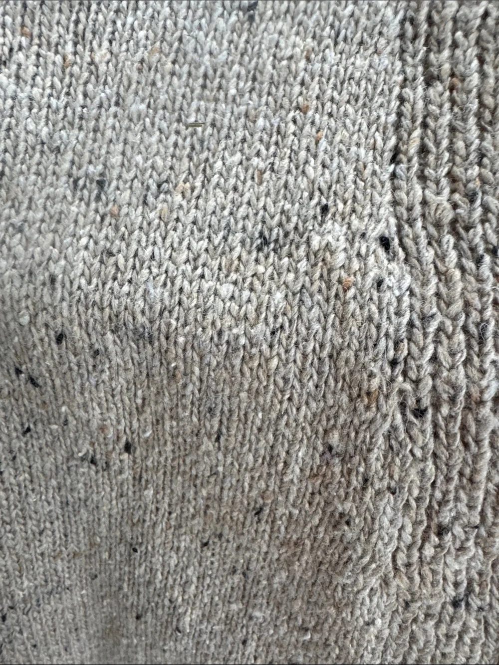 Hem & Thread Exterior Seams Speckled grandpa Cardigan #32663 Neutral Large NWT